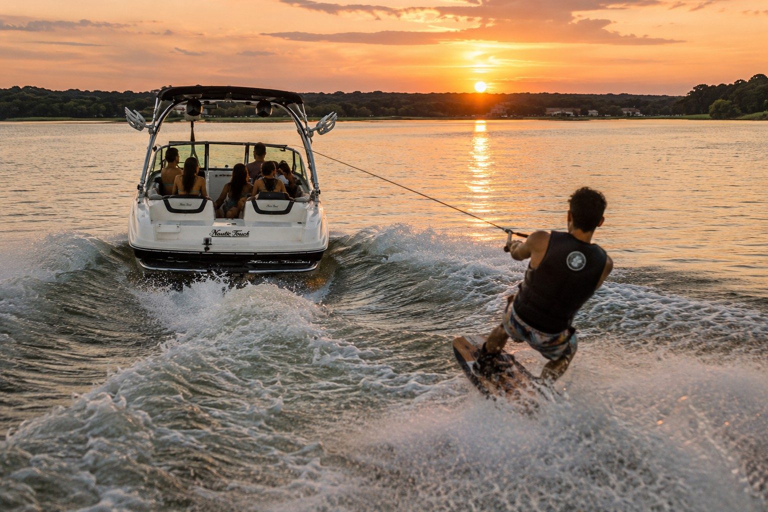 Paseo en bote al atardecer