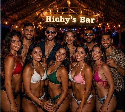 Grupo de amigos disfrutando en Richy's Bar